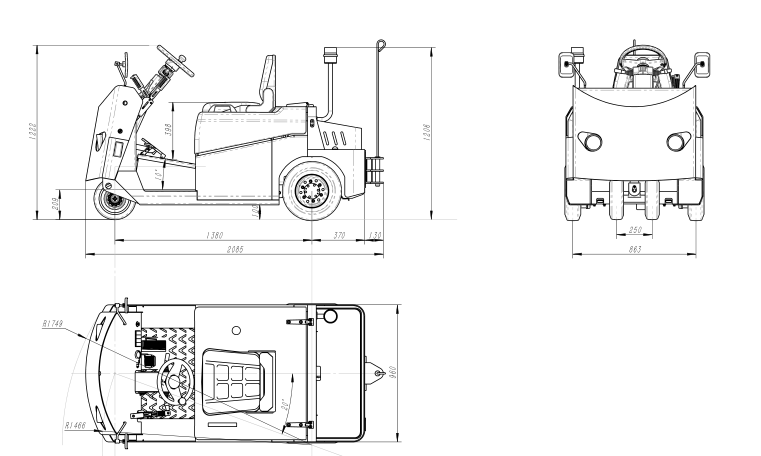 Zowell 6 Ton Electric Tow Tractor without cabin