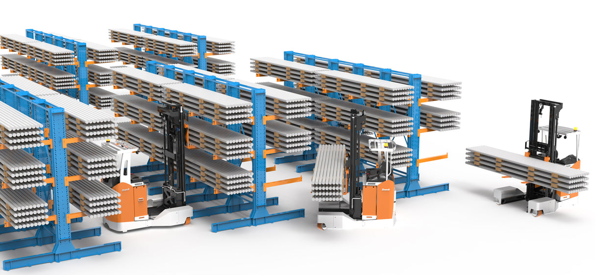 Zowell 2.5 ton Electric Multi-directional Forklift with fork Postioner attachment