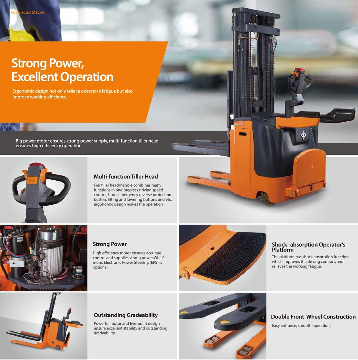Zowell 2 Ton Durable Electric Stacker