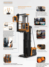Zowell 1.6 ton Magnetic guidance Man up Electric VNA Forklifts