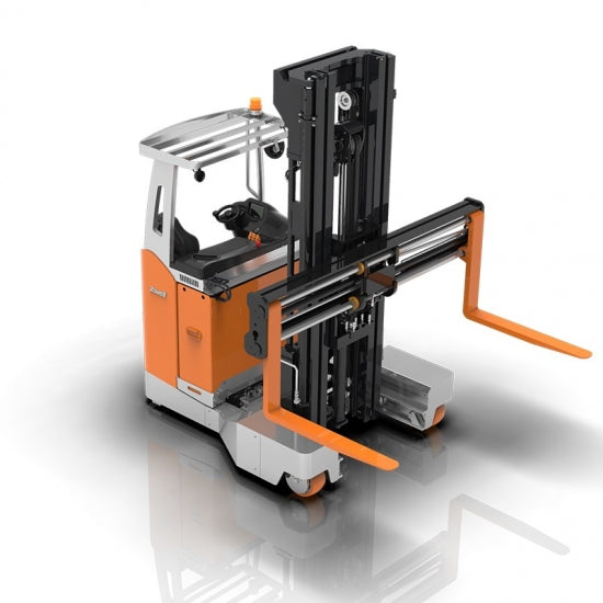 Zowell 2.5 ton Electric Multi-directional Forklift with fork Postioner attachment