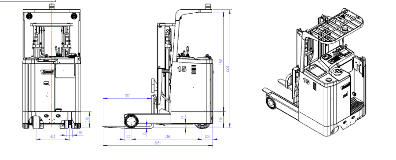 Zowell 1.8 Ton Standing Type Electric Reach Truck