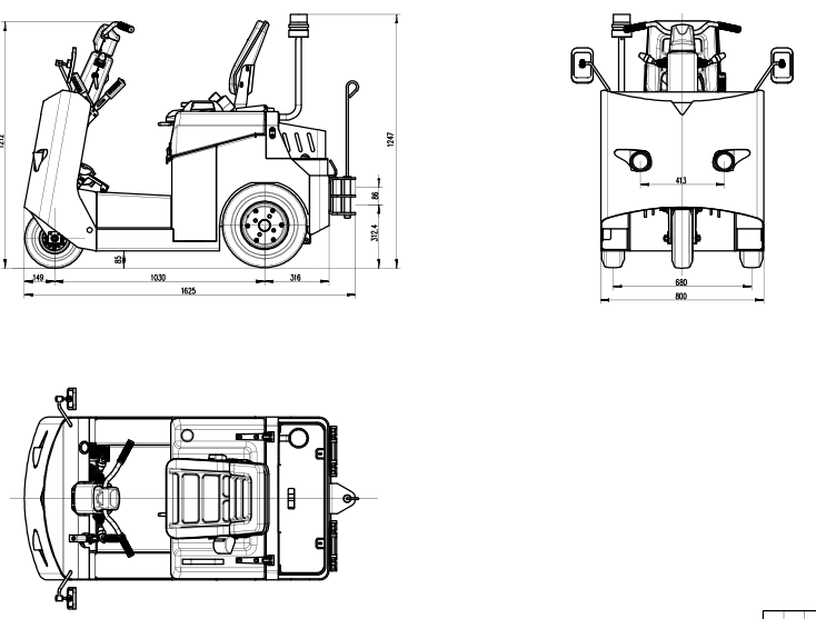 Zowell 2 Ton Electric Tow Tractor without cabin