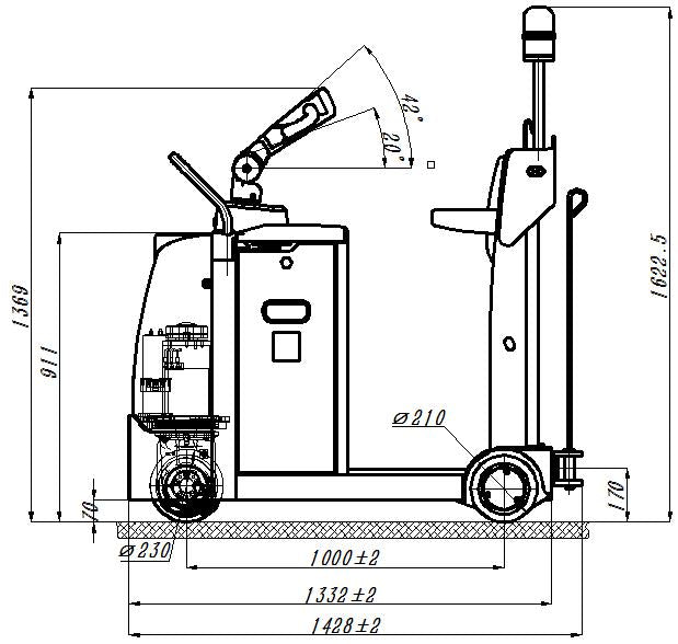 Zowell 3 ton Electric Tow Tractor with electric power steering
