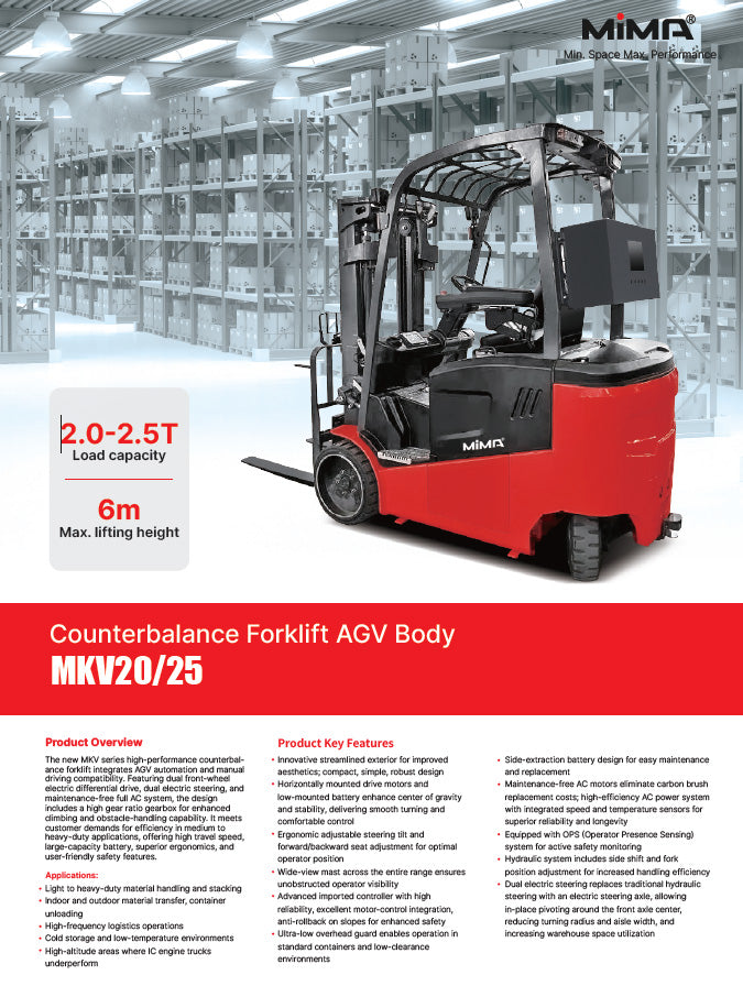 Mima MKV20-25 Counterbalance Forklift AGV Body-202507